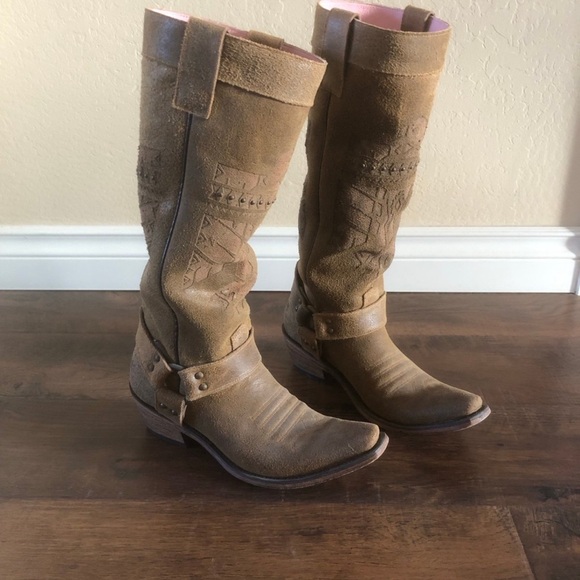 Junky gypsy “She who is Brave” western cowgirl harness boot boho harley RTL $425 - Picture 9 of 12